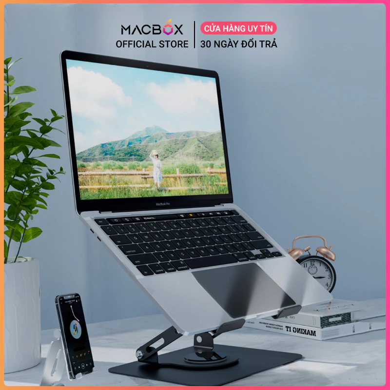 Giá đỡ Laptop chân xoay 360 độ, Đế tản nhiệt kê laptop