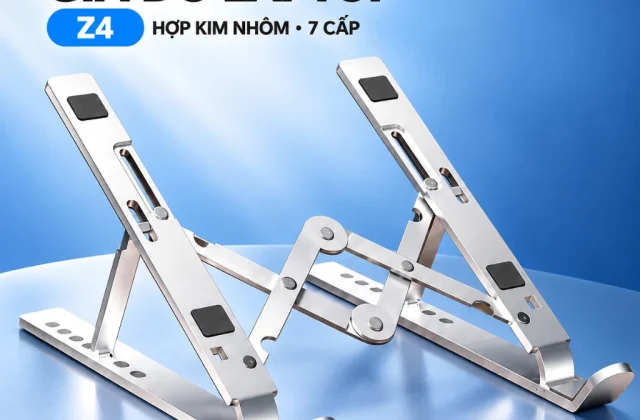 Review giá đỡ laptop hợp kim nhôm gấp gọn 7 cấp độ