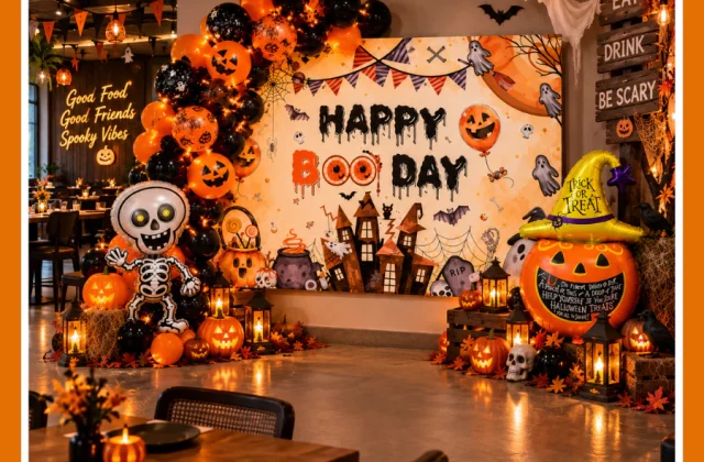 Set Trang Trí Decor HALLOWEEN Gồm Banner Kèm Bong Bóng - Miu Party